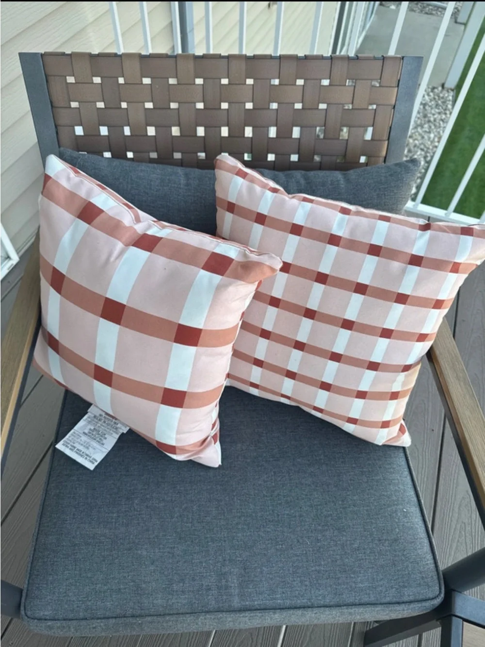 Target Plaid Accent Pillows in Rust and White